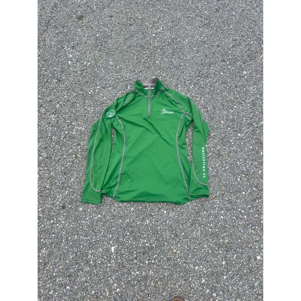 LeMieux My LeMieux Base Layer Green 1/4 Zip Equestrian Riding Top Small